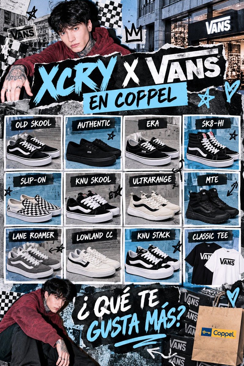 sambitacryboyer's tweet photo. Que zapatillas te gustan 
Vamos con la tendencia 
XCRY X VANS EN COPPEL 😎 https://t.co/OARwPNwX9E