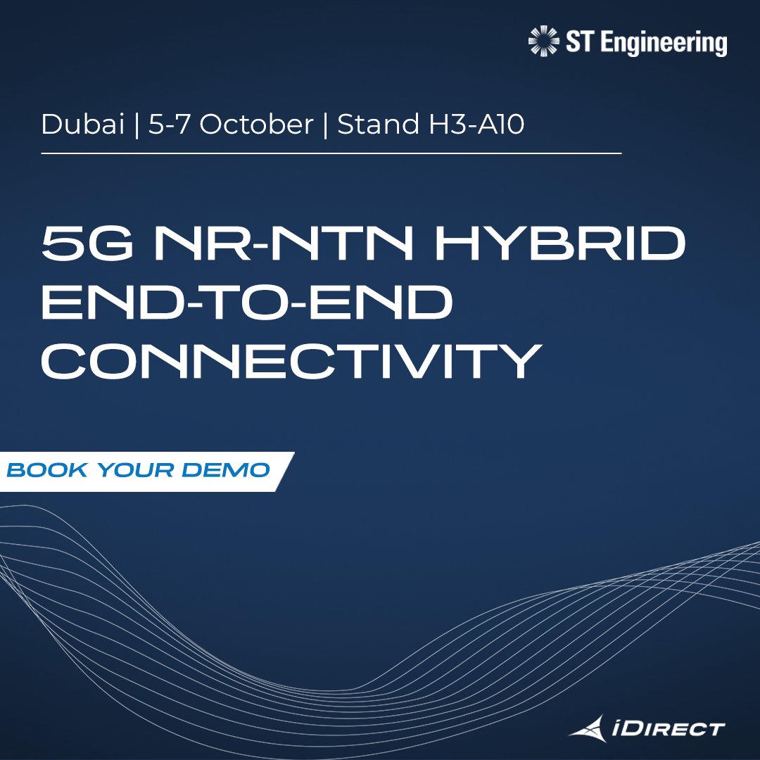 iDirect's tweet photo. We're bringing the future of satellite communications to Dubai

Catch our live demos below in action during @satexpome x @CABSATofficial and connect with our experts to learn how we’re driving innovation in #satcom: https://t.co/9fTLfBAwvf

#STEngineering #CABSAT2026 #Innovation https://t.co/CzXjA6hXDq