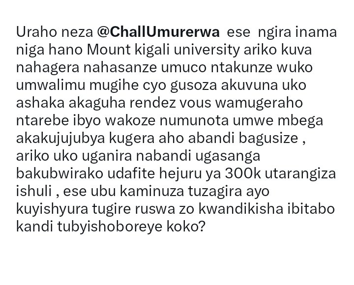 ChallUmurerwa's tweet photo. Umwaka ushize nashinze Cooperative ishinzwe kurya Ruswa irahomba nyamara abandi ndabona izabo zigikora neza Mumbwire ibanga mukoresha😭😭 https://t.co/vF0AEwsMw0