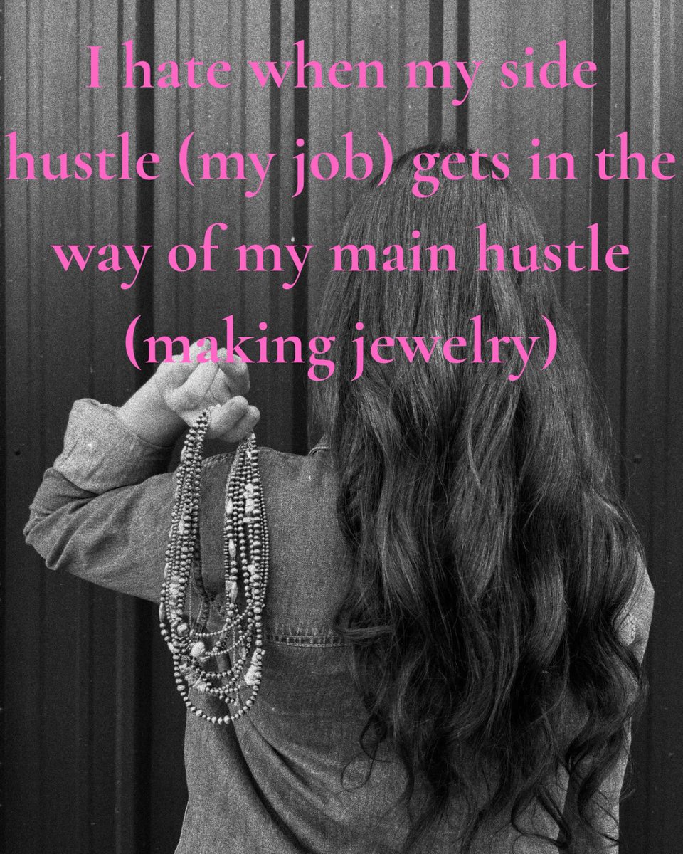 Christoperqwrf's tweet photo. POV: I’m at my day job thinking about all the jewelry orders I could be making instead. https://t.co/sahhagD289