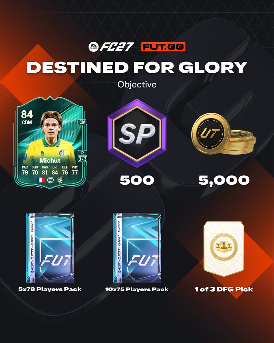 drstvv's tweet photo. بطولة الحدث تعطي باكات وكوينز وتطويرة 👇🏻🔥

✅ 500 SP
✅ لاعب Foundation
✅ 5,000 كوينز
✅ بكجات
✅ تطويرتين 🧬

شروط التشكيلة:
🔸 لاعبين 2 فرنسيين
🔸 لاعبين 2 من الدوري الهولندي
🔸 لاعب ياباني
🔸 لاعب واحد Destined for Glory وكلهم اساسيين

المهام : 
🔸 فز في 7 مباريات
🔸 سجل 5 أهداف Low Driven
🔸 سجل هدفًا في 3 مباريات مختلفة باستخدام لاعب LM
🔸سجل هدف من خارح المنطقة