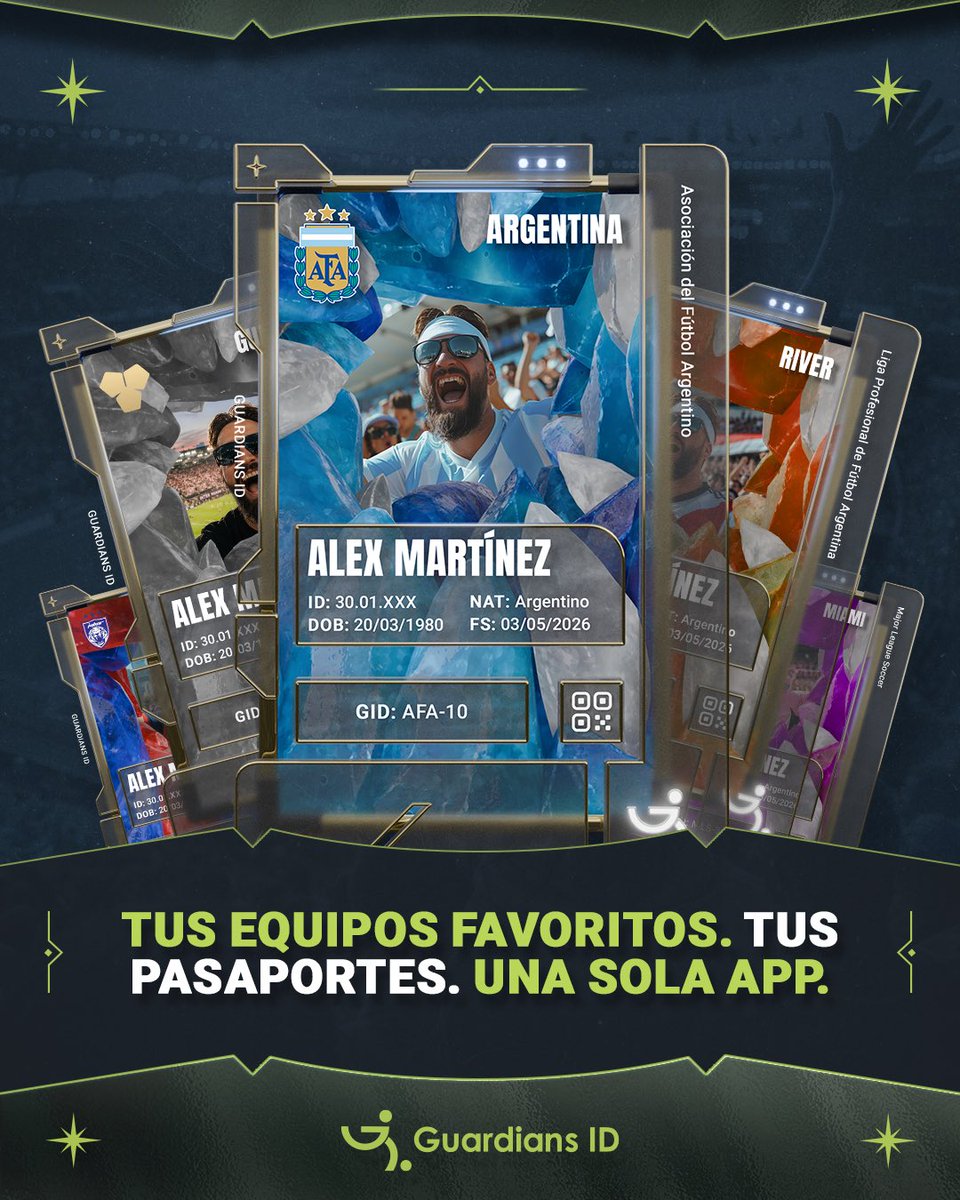 GuardiansID_ok's tweet photo. ⚽💙 Porque no tenés una sola pasión.

Con #GuardiansID creá los Pasaportes de tus clubes y selecciones favoritas. 📲🔥

🏟️ Seguí a tus equipos.
🎯 Participá en desafíos.
🏆 Sumá recompensas.

Tus colores. Tus equipos. Tus pasaportes. 🪪

✨ Tu pasión ahora tiene ID. https://t.co/Qjl3iU0W5b