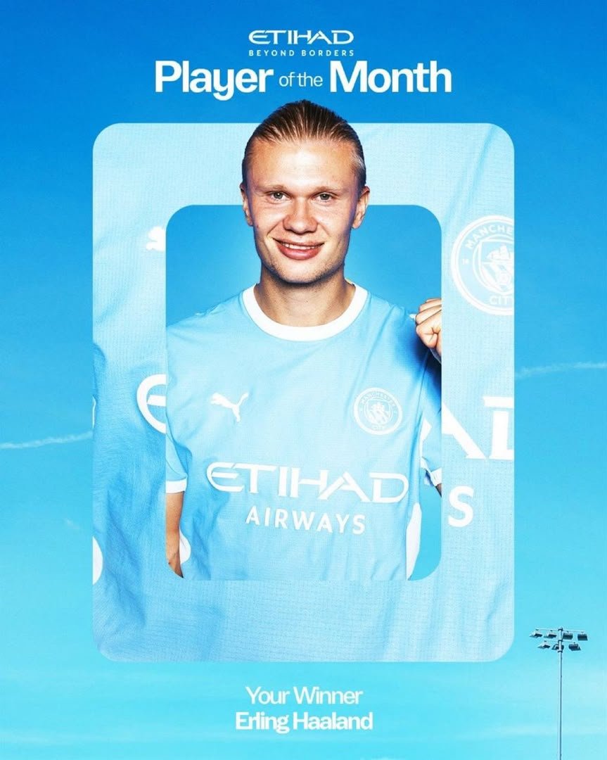 sonof_omafu's tweet photo. Erling Haaland has been voted Manchester City’s Player of the Month. The award reflects his strong contribution to City’s excellent start to the season.

Source: Manchester City

#MCFC https://t.co/j3OPvPv7jL