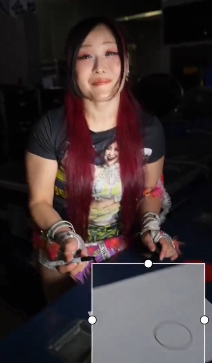bigantie's tweet photo. When Triple H said “all Iyo wants to hear is that she did a good job” he was not kidding… look how happy she looks 😭😭 https://t.co/QQDrSyim27