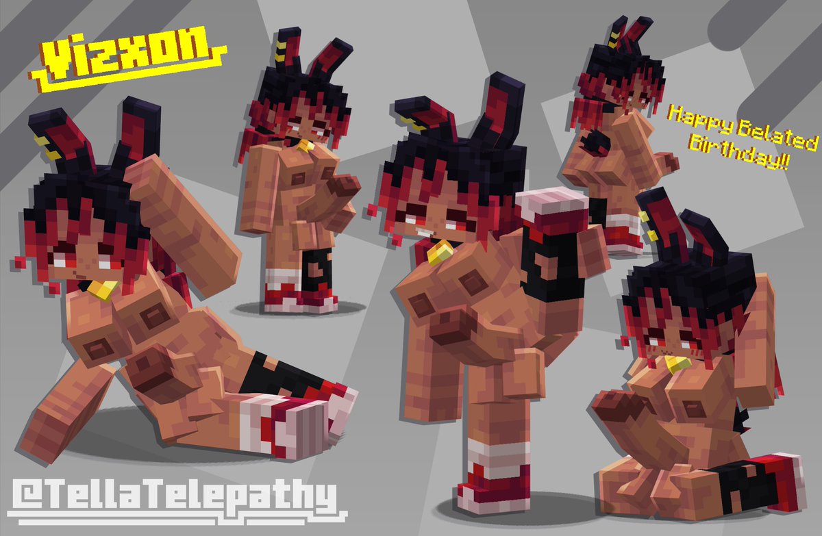 TellaTelepathy's tweet photo. [🔞/🟩]  A VERY belated birthday gift for @Vizxon_ !! ❤️🖤

Sorry it took so long, I was drowning in school activities. 🥹

#minecraftr34 #nsfwtwt #nsfw #mcr34 https://t.co/3y7DBWiJRa
