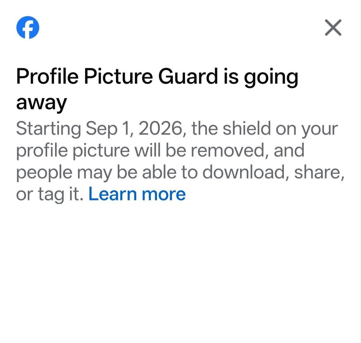 Facebook Profile Picture Guard shield feature retired