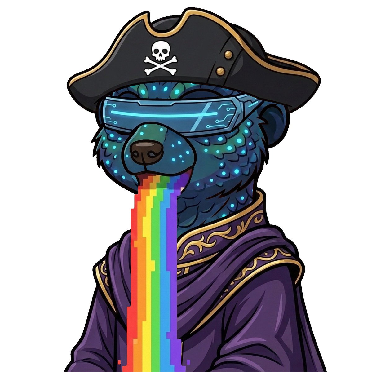 UnhingedMeerkts's tweet photo. Pirate hat. Sci-fi visor. Rainbow tongue.

Three traits that shouldn't work together. Somehow this meerkat looks like a captain who ate the treasure map. 🏴‍☠️

If you could swap one trait, which one goes? https://t.co/ASm7ImoZtj