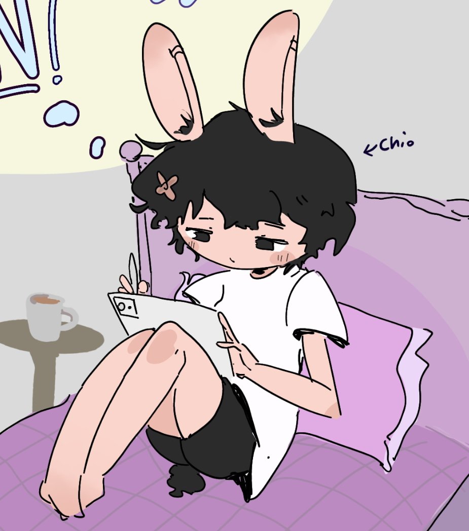 chiosusu's tweet photo. Happy International rabbit day! please meet my persona, Susu. The one behind who had been drawing fanart all these years and finally taking the chance to introduce themselves #oc https://t.co/Cqor4Bg5WD