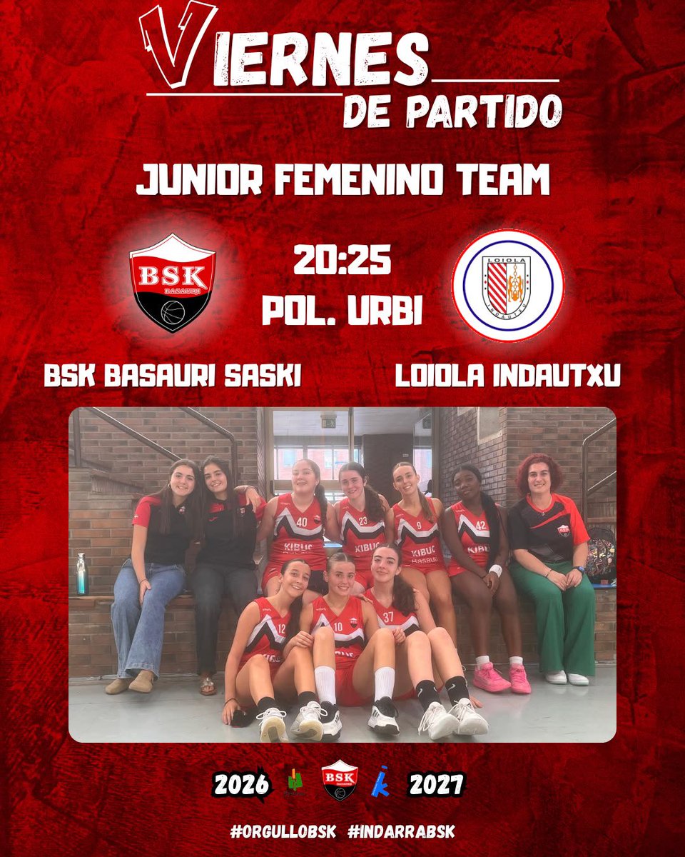 BSKBasauriSaski's tweet photo. OSTIRALA PARTIDUA!!🏀🏀

Gora BSK 🏀❤️🖤⛹️‍♀️⛹️‍♂️
#orgullobsk 
#indarrabsk 
#orgullobasauri https://t.co/0uF4nIufxQ
