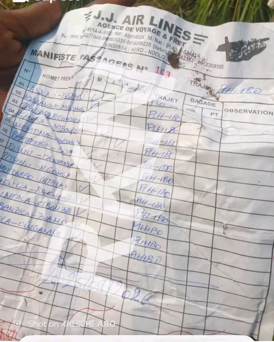 LestandardN's tweet photo. #RDC : le manifeste de l’appareil qui s’est écrasé à Kenge cet après-midi https://t.co/7M9MJKtw4a