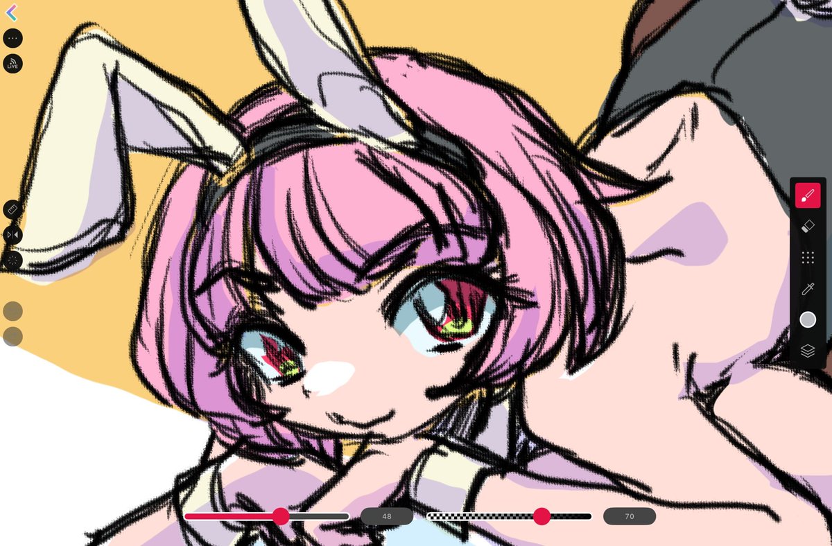 Toraja_illust's tweet photo. お絵描きアプリはイルミナ（iLMiNA）で描いてるけど、投げ縄塗りもあるしけっこう使いやすい

機能はまだちょっと足りない気がするけどiPad miniで気楽に描くにはちょうどいい♪ https://t.co/ljzshCr59i