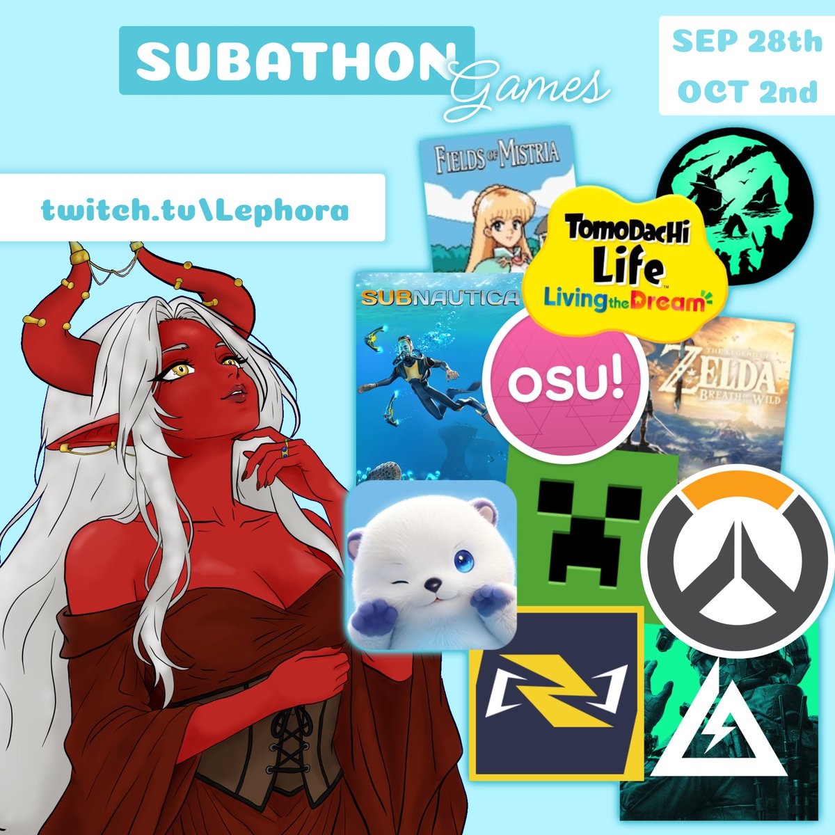 Lephora_LD's tweet photo. SUBATHON in 2 days! 
Join us for a fun time :3 https://t.co/ucvJxlYC5N