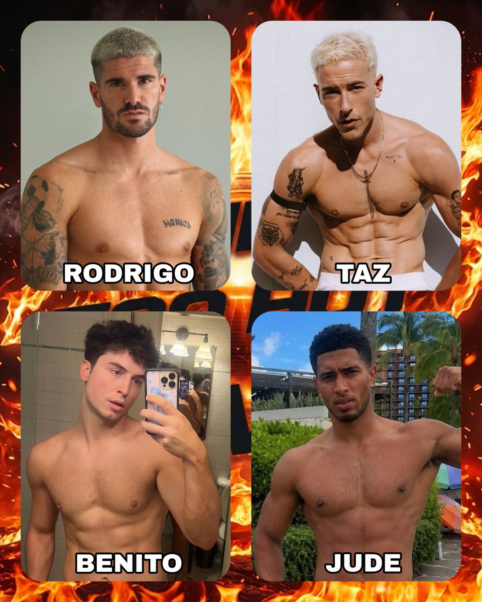 SimusJL's tweet photo. 🥵 Nominados  Gala 16 🥵

#SimuTooHot5 

🫦 Rodrigo de Paul -3000
🫦 Taz Skylar -3000
🫦 Benito Skinner -3100
🫦 Jude Bellingham -3400

🔥 Vota SALVAR + Nombre de Tu Fav

🔥 Los DOS MENOS Votados serán eliminados 

🔥 Tiempo para Votar: Indefinido https://t.co/lxAM9XUlgn