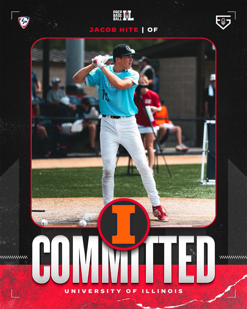 PrepBaseballIL's tweet photo. OF Jacob Hite (St. Laurence, 2028) commits to the University of Illinois.   

This is the fourth #TeamIllinois commitment from the #PBFG26 ‼️  

Hite is currently ranked No. 9 in the state and No. 188 in the nation. 

(@Jacobhite_10 | @stlbaseball1 | @IlliniBaseball)

👤: https://t.co/qcJgQh8iVL