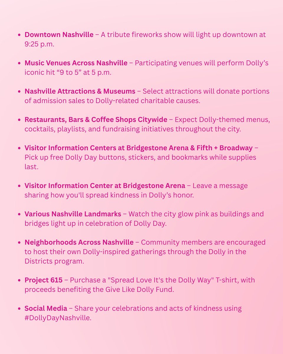 nashlifestyles's tweet photo. 💖🦋It’s Dolly Day, Nashville! Tap the link for our full guide to Dolly Day Nashville celebrations: https://t.co/OZKhfoMYoa

🎀 Is your business doing something special for Dolly Day? Drop it in the comments below so we can help highlight and share it! https://t.co/mT7Rh5xuqt