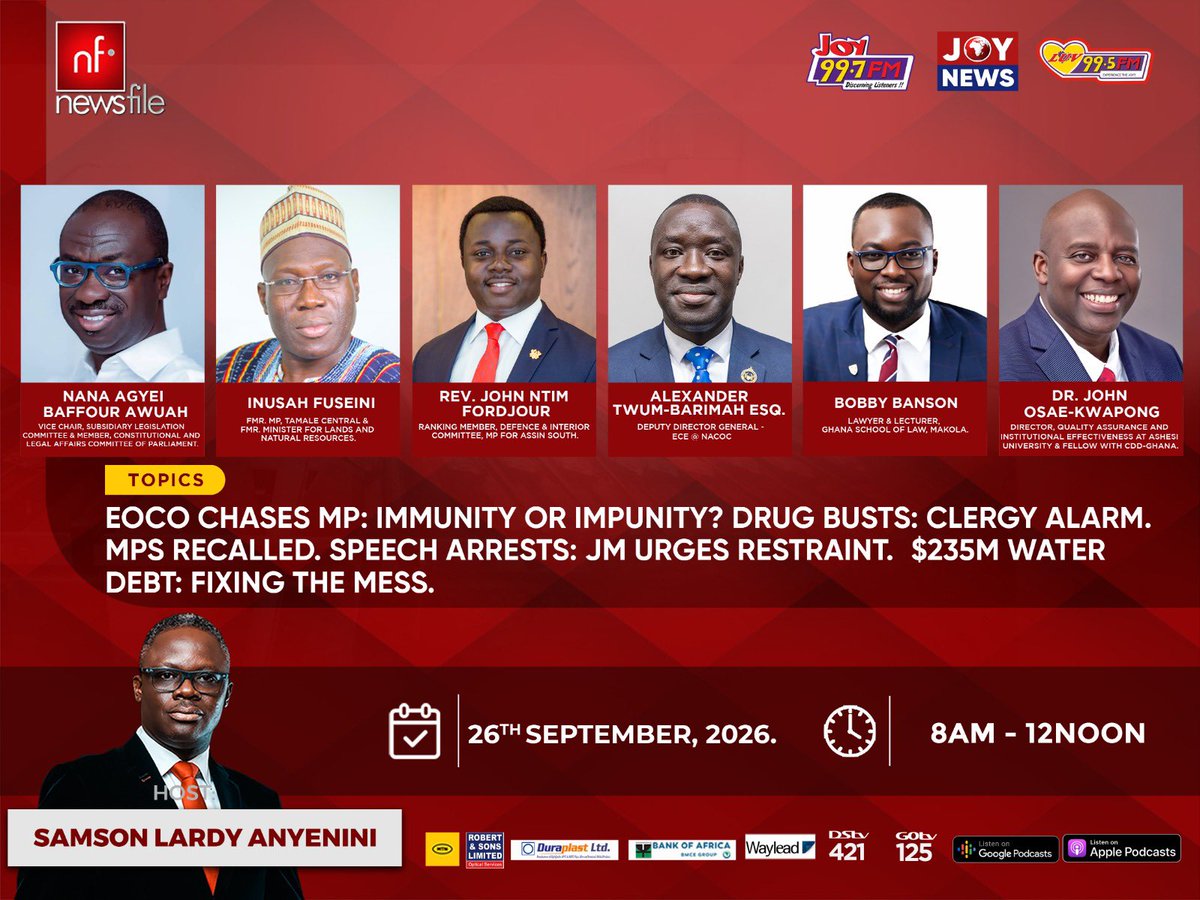 Joy997FM's tweet photo. We have a full house tomorrow! 

Join us at exactly 8am for your favourite news analysis platform; Newsfile. 

We do this with you, join the conversation with the hashtag #Newsfile https://t.co/tnXFOiObVS
