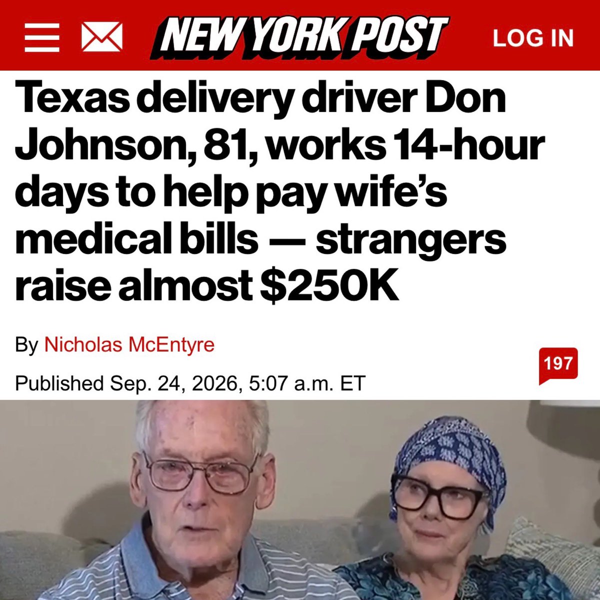 DarrigoMelanie's tweet photo. This is not a feel-good story about the kindness of strangers.

This is a dystopian story about the greed of insurance companies and our broken, predatory healthcare system. https://t.co/5vpKaMTMxn