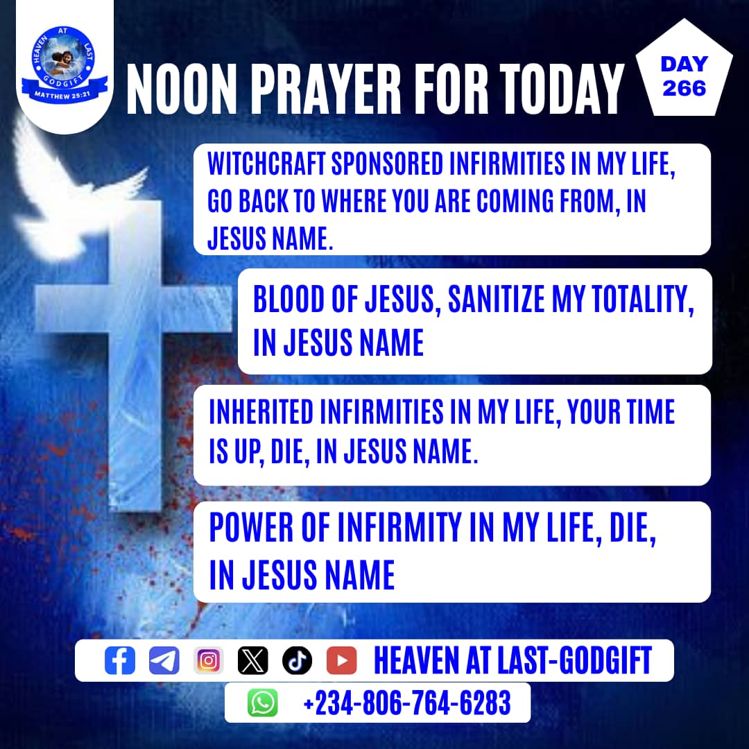 heavenatlastgg's tweet photo. NOON PRAYERS FOR TODAY
#noonprayers #noonconfessionprayer #noondailyprayers #confessionprayer #confession #timeforprayer #prayertime #september #day266 #viralpost2026シ #viralpost2026 #dailyprayers #dailyprayer #prayer #pray #heavenatlastgodgiftglobaloutreach #HAL-GGO #halggo https://t.co/wJlV9H4KSc