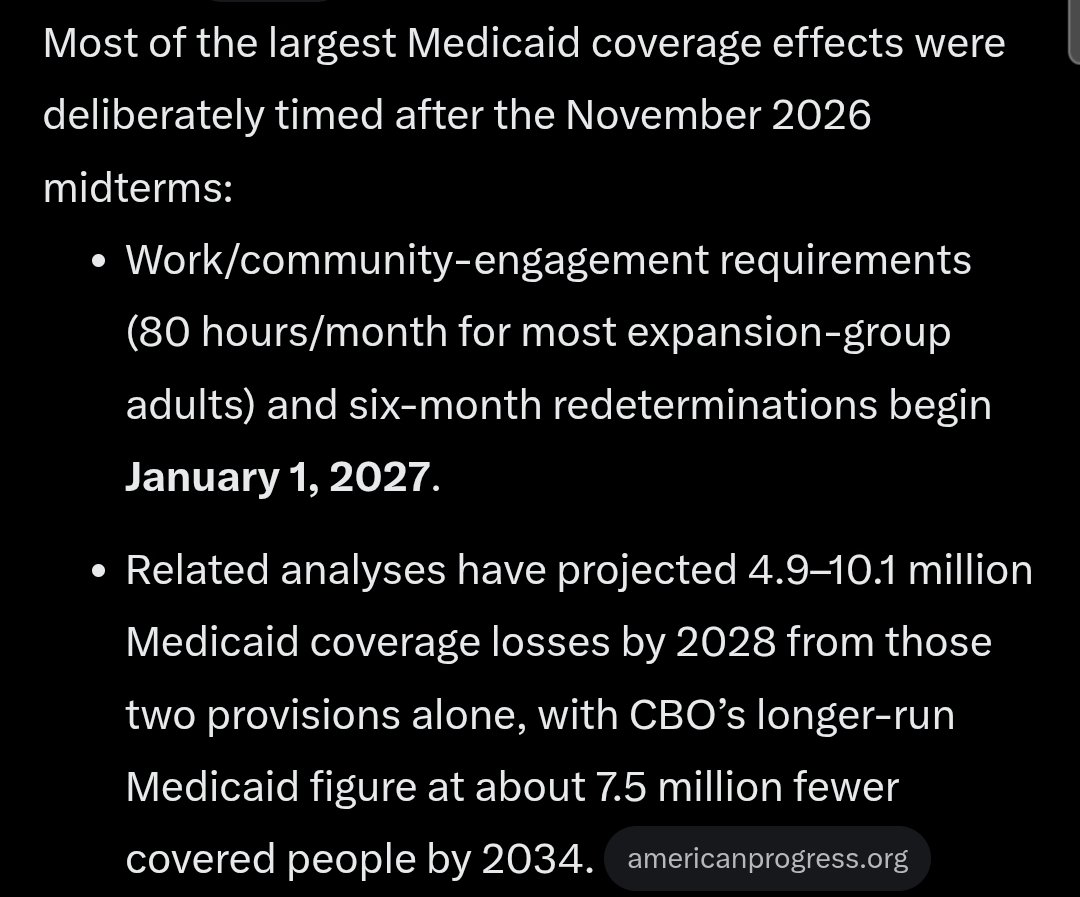 theliamnissan's tweet photo. Remember folks, Trump's Big Beautiful Bill was designed to remove between 5 and 10 million Americans from Medicaid, but it won't take effect until after the midterms. They think you're stupid. https://t.co/FyDmRmQdWY