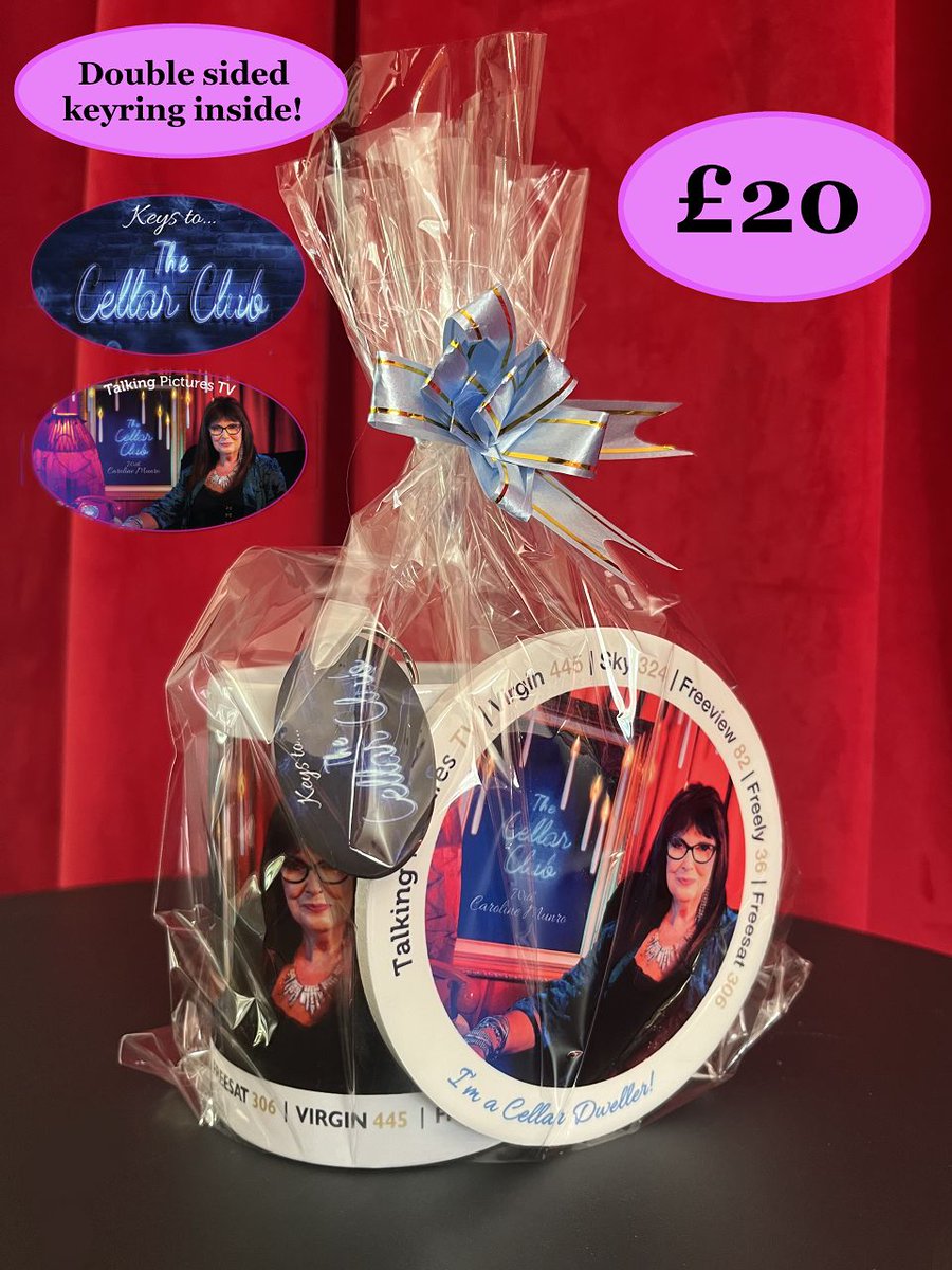 TalkingPicsTV's tweet photo. Celebrate the New Series of THE CELLAR CLUB with #CarolineMunro with our limited edition Cellar Club bundle of a mug, coaster and key ring - just £20 with free UK P&amp;P  - while stocks last! https://t.co/9yueTdgNNb https://t.co/HHgtjaAyYm