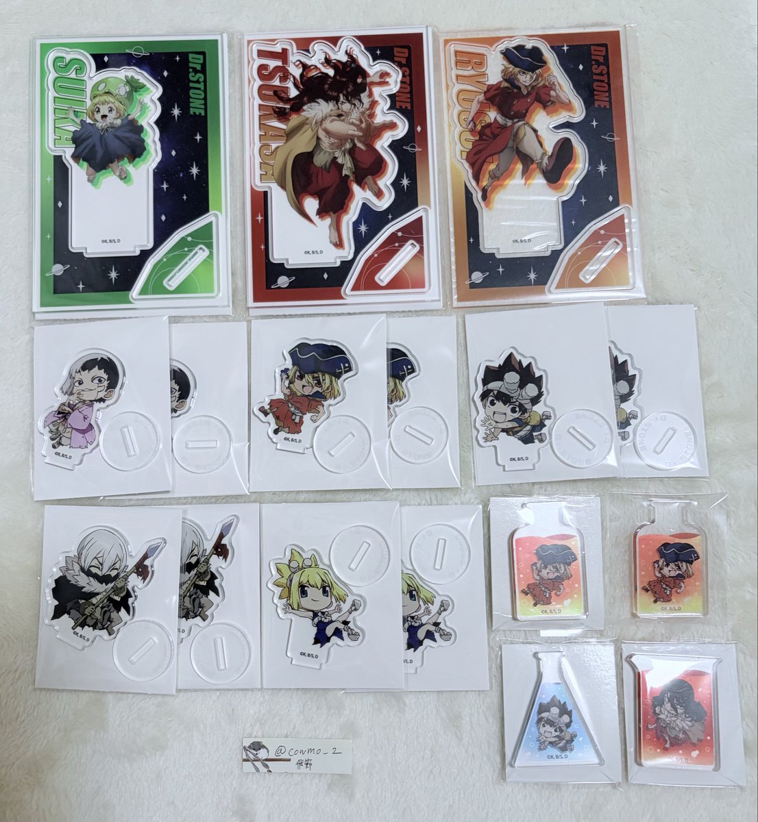 cowmo_2's tweet photo. 【交換、譲渡】
Dr.STONE ドクターストーン ドクスト
DAISOコラボ

譲▶︎スイカ、司、龍水、ゲン、クロム、氷月、コハク

求▶アクスタフランソワ or 定価+送料

ビッグアクスタは1:3でお願いします🙇‍♂️
お気軽にお声がけください🍀.⋆ https://t.co/Ukm0ER9o3j