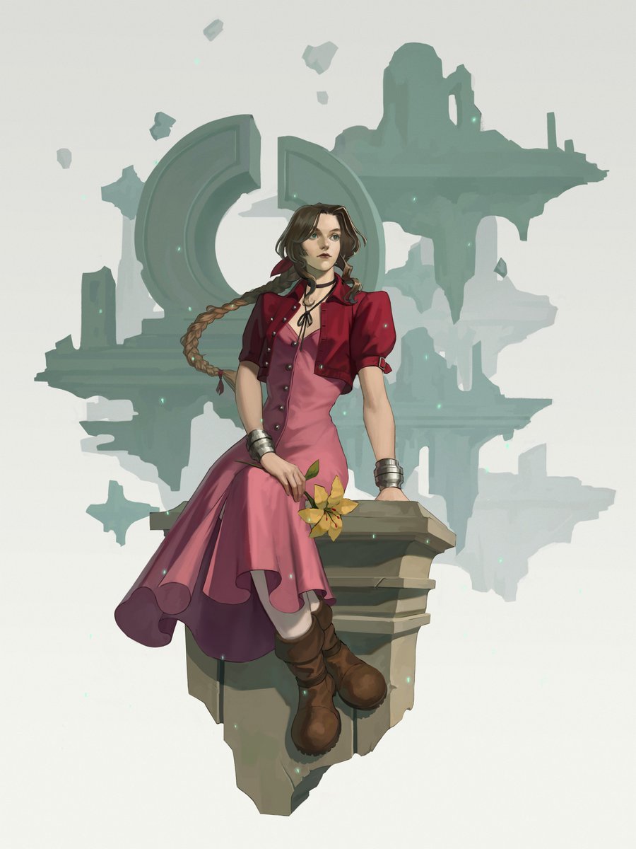 _keguppi_'s tweet photo. Still drawing Final Fantasy fan arts. Now it’s time for Aerith! 🌸✨

 #AerithGainsborough #ffVII https://t.co/Mu3RFMmTDB