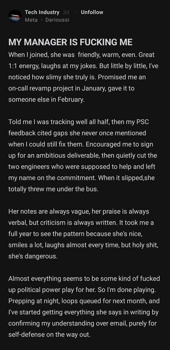 JoinBlind's tweet photo. POV: you realize your manager isn’t your friend, she’s building a case file.
https://t.co/ZHDE8EsmVd https://t.co/2iMYMLChTt