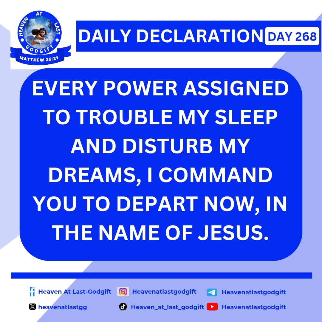 heavenatlastgg's tweet photo. DAILY DECLARATION:
#declarationprayer #dailydeclarationpicture #declaration #declarationprayerfortoday #confession #timeforprayer #prayertime #september #day268 #viralpost2026シ #viralpost2026 #dailyprayers #dailyprayer #prayer #pray #heavenatlastgodgiftglobaloutreach #halggo https://t.co/NcjDkA53eg