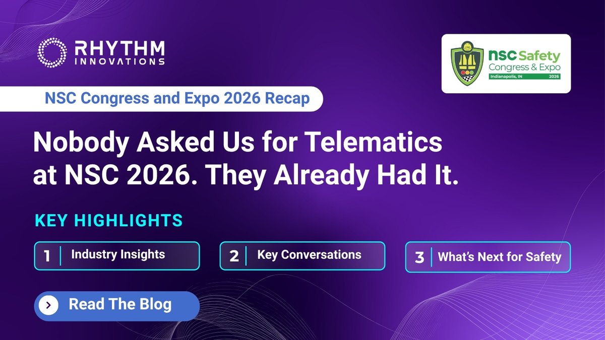 rhythm_risk's tweet photo. After four days at NSC 2026, nobody asked us for more telematics. They already had the data. What they needed was a better way to connect it, understand it, and act on it. Our latest blog shares five key patterns we heard from conversations at NSC https://t.co/AXyMnFcZvp https://t.co/1Vx8ilo3T9