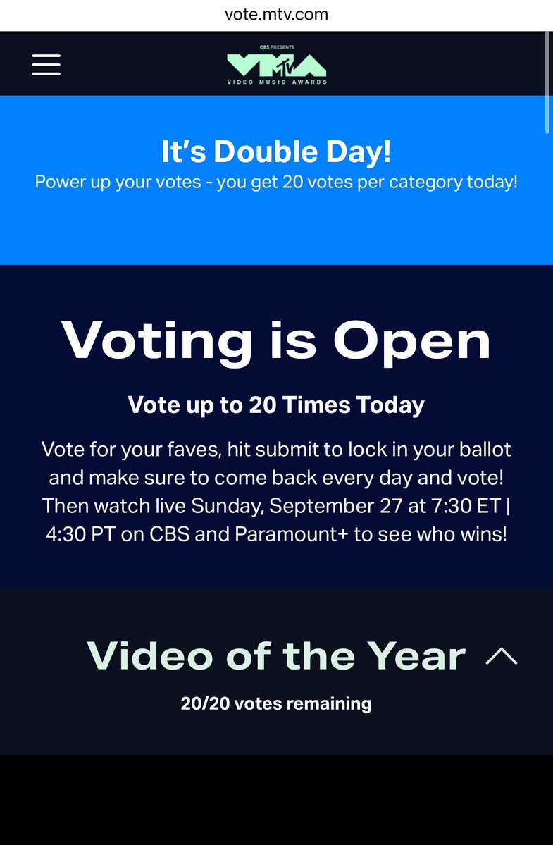 btschartsxdaily's tweet photo. 🚨DOUBLE VOTE DAY!🚨
Last day of voting for the VMAs!

Cast your votes for #BTS NOW!
✅Song of the year: Swim
✅Best K-Pop: BTS

🗳️https://t.co/xO7YSin5Ra https://t.co/ePsbOKam2Q
