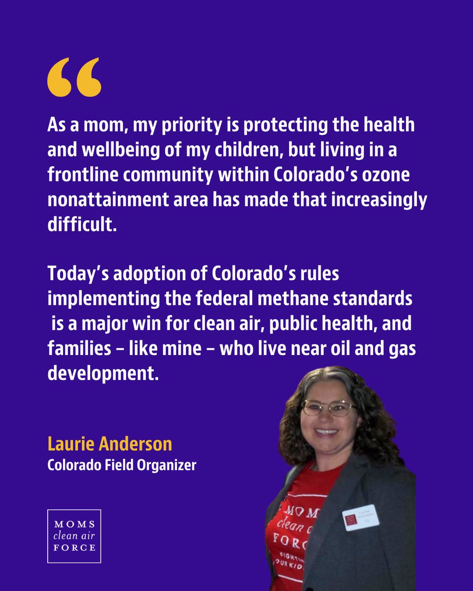 CleanAirMoms_CO's tweet photo. 2/ As Moms’ Colorado Field Organizer Laurie Anderson shared: “Every child deserves protection from this pollution.” #CleanAir #Methane #ChildrensHealth https://t.co/rZKeoiGzX8