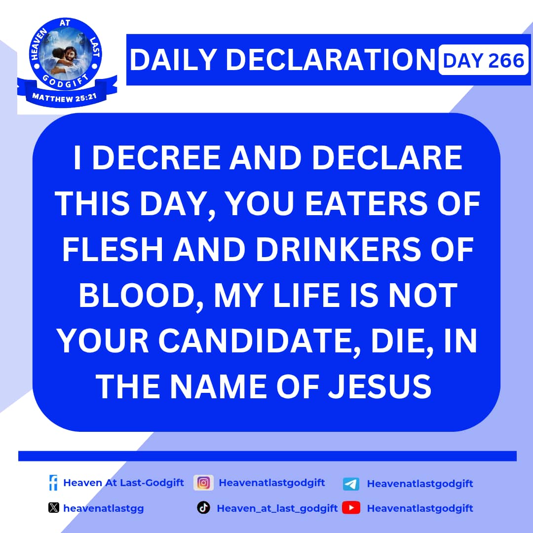 heavenatlastgg's tweet photo. DAILY DECLARATION:
#declarationprayer #dailydeclarationpicture #declaration #declarationprayerfortoday #confession #timeforprayer #prayertime #september #day266 #viralpost2026シ #viralpost2026 #dailyprayers #dailyprayer #prayer #pray #heavenatlastgodgiftglobaloutreach #halggo https://t.co/xSSpRwTcxd