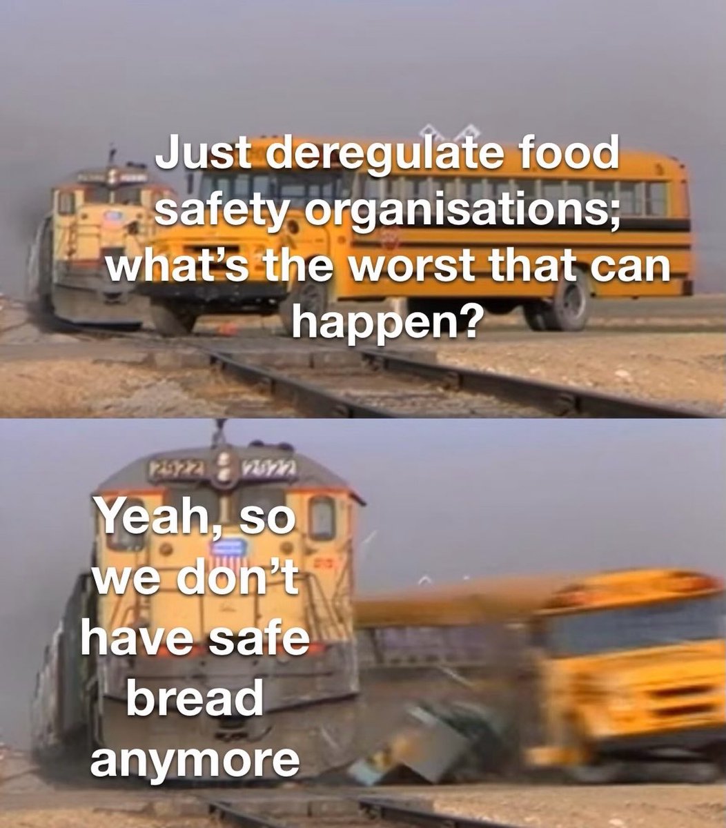 RachelCryar's tweet photo. Food safety regulations exist for a reason. Without them, cutting costs can quickly become a race to the bottom, with businesses prioritizing profit over public health. Bread should be edible. A bold stance, I know. https://t.co/Pp9B9JfKgF