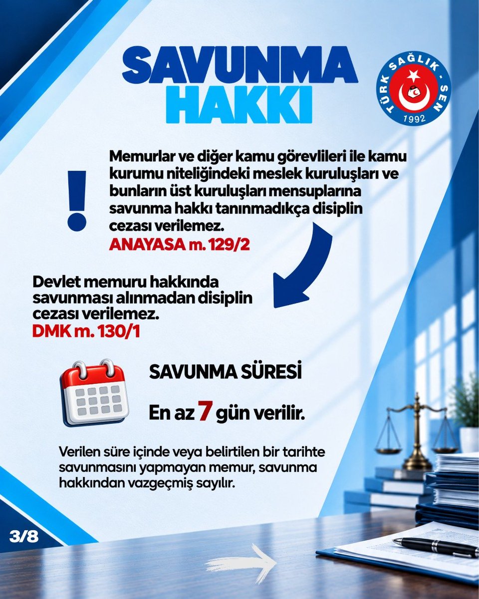 turksagliksengm's tweet photo. Disiplin süreçleri ile ilgili bilinmesi gerekenleri iki bölüm halinde yayınlayacağız. İlk bölümde disiplin cezaları,savunma hakkı ve disiplin cezalarının etkilerini aktardık. Sorularınızı yorumlara yazarsanız avukatımız  @avhakanerkec cevaplayacak.
#türksağlıksenyanında https://t.co/LQjLz8lhux