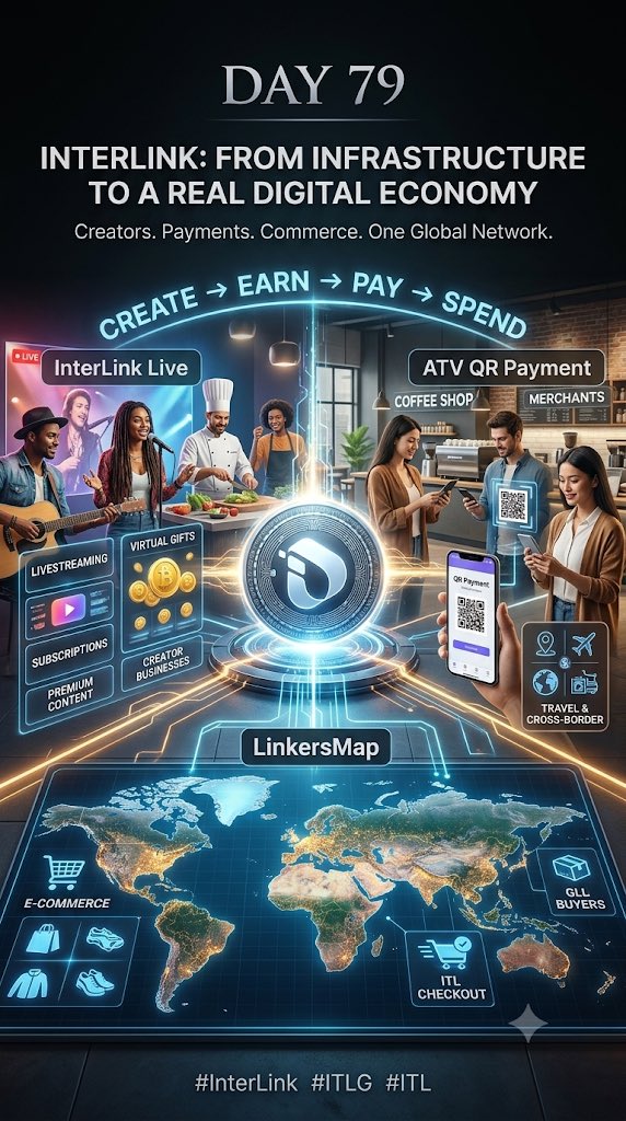 Naga0bp's tweet photo. Explore the limitless potential of a true digital economy with InterLink! Day 79 of our vision brings you an interconnected global ecosystem, powering creators and commerce on a single network. Generate, earn, pay, and spend across borders instantly. #InterLink #ITLG #ITL https://t.co/MPqNt1tdia