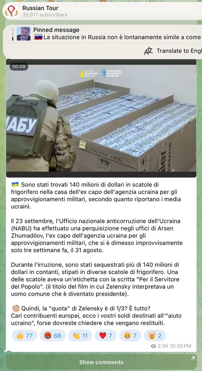 OpachiAndrea's tweet photo. I russi inventano la notizia di 140 milioni di dollari rubati da funzionari ucraini. Dmitriev ci fa un post su X. Ria Novosti lo riporta. E poi, a seguire, le varie marionette della disinformazione russa riportano la notizia falsa sui loro canali Telegram.
Capito come funziona? https://t.co/9USPADDnzV