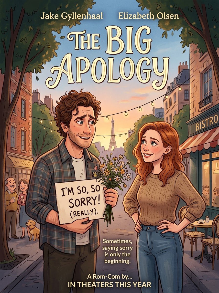 mbiz_101's tweet photo. #Ai #AiArt #Concept #Poster 
#TheBigApology #JakeGyllenhaal #EliazbethOlsen #Sorry #Beginning #Apology https://t.co/VbOvZf6XAi