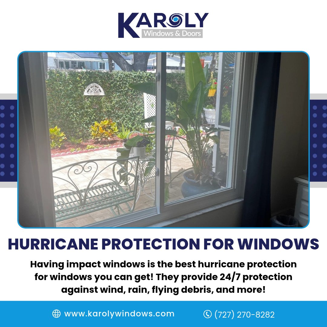 karolywindows's tweet photo. Get the best #HurricaneProtection for your windows by installing #ImpactWindows! Karoly Windows & Doors provides #ExpertInstallation for homeowners across #TampaBay! Reach out now to get started:
https://t.co/FExG5J4wPt https://t.co/OTChEO1BSF