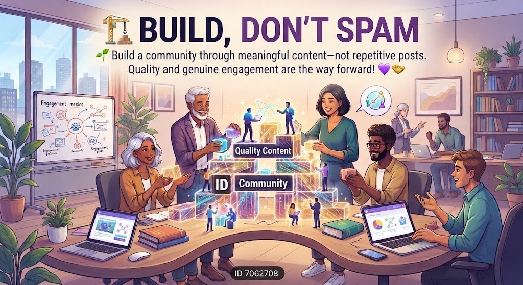 jacquesangaeu's tweet photo. Build, Don’t Spam 🏗️
🌱 Build a community through meaningful content—not repetitive posts.
Quality and genuine engagement are the way forward! 💜🤝
#InterLink #ITLG #ITL https://t.co/HfNcHwTLpX