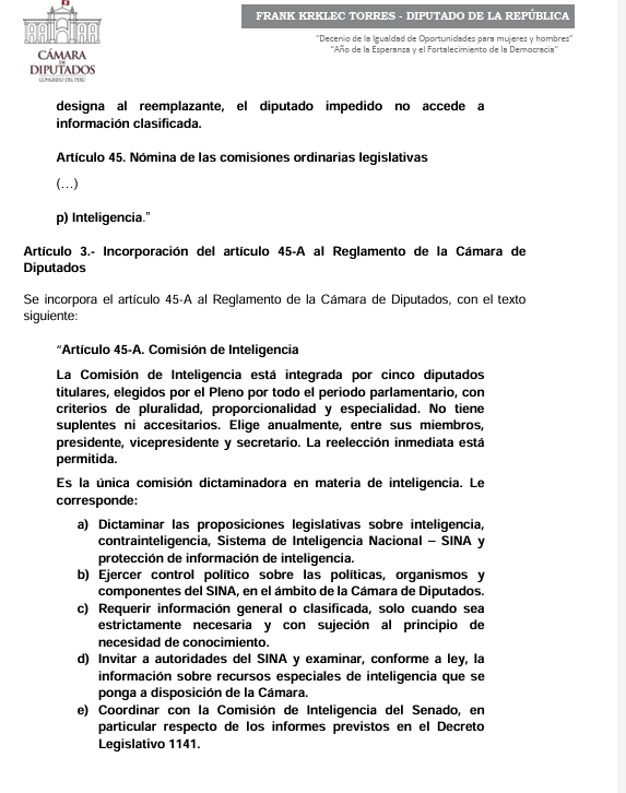 cviguria's tweet photo. Ya no son solo los pedidos para incorporar comision de pueblos andinos o de inclusión social, sino también para que se incorpore la comisión de inteligencia en la cámara de diputados, según propuesta de diputado Krklec de Renovación popular (imgs 1-3). 

Desde Fuerza popular he escuchado críticas indicando que se está ahorrando o siendo más eficientes juntando temas en comisiones que requieren especialización. Pero en realidad es un sancochado (imagen 4)

En Constitución han metido la de Relaciones exteriores, siendo la segunda relevante y ambas con especializaciones diferentes. La de consumidor (que de por sí es una fuerte) incluyen la de servicios públicos que implica otro tipo de especialistas en la materia. La de economía, banca finanzas e inteligencia financiera es discutible. 

Pero las peores mezclas, como si los temas fueran irrelevantes son: Educación, deporte y cultura; inclusión Social, familia, mujer y pueblos andinos, Amazónicos y Afroperuanos. Muestra que son las que menos interesaron al legislador en ese momento a pesar que son temas importantes. 

Pésimo que el congreso anterior haya aprobado este trabajo parlamentario de esta forma.