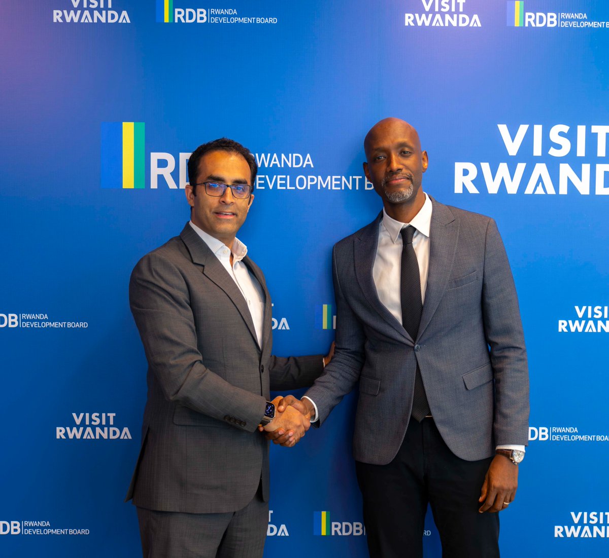 RDBrwanda's tweet photo. Today, RDB CEO @afrika_jean met with a delegation led by Madhav Sehgal, CEO of Auro Hotels & Resorts, part of Auro Group, an Indian diversified business group with interests spanning real estate, infrastructure, mining, power and industrial development, to discuss the group's ongoing investments in Rwanda and opportunities to expand its presence in the real estate and hospitality sectors.