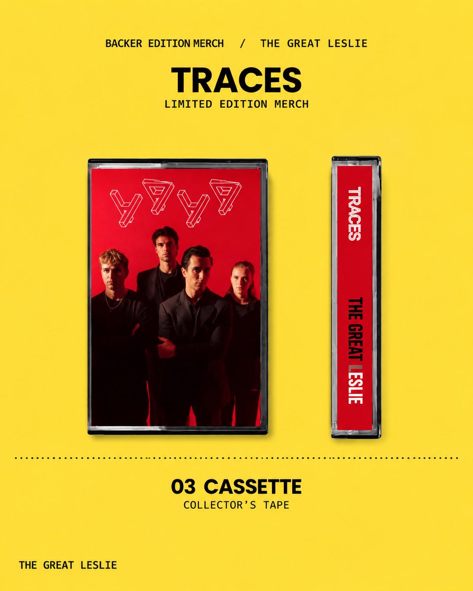 TheGreatLeslie_'s tweet photo. Our first ever album. Your chance to be part of it. ❤️

TRACES — out 29 January 2027.
Pre-order backer-exclusive pink vinyl, CD &amp; cassette by 30 September. Link in bio.

THANK YOU for helping us make this happen. We can’t wait for you to hear it ALL.

Ollie, Freddie, Oda &amp; Ryan x https://t.co/44qwUO1Ipx