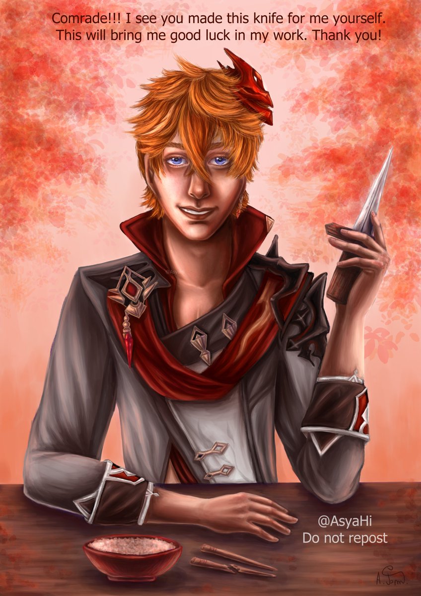 AsyaHiArt's tweet photo. These are my POV fanarts of Genshin characters!!!
 POV: how the characters react to a gift from YOU. 
Let me know in the comments which characters you want to see next✨✨✨
#fanart #GenshinImpact #AratakiItto https://t.co/Iy1foCypiM