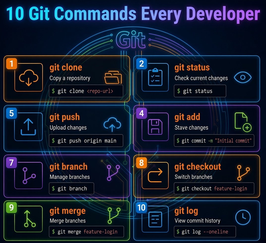 PythonPr's tweet photo. 10 Git Commands Every Developer Uses Daily https://t.co/kAFNebuh8q