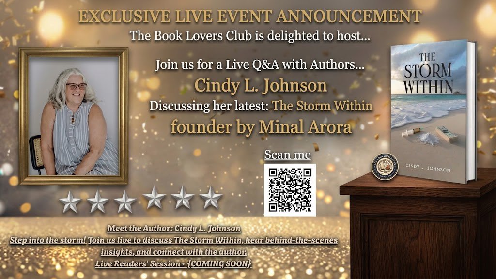 aurevenbookclub's tweet photo. For this September featuring will have this

Cindy L. Johnson joins The Book Lovers Club for a live discussion of The Storm Within a story of faith, courage, survival, and secrets revealed after a devastating hurricane.  Live Readers’ Session Coming Soon
DROP YOUR BOOK NAME .... https://t.co/VJAqe5S3uO