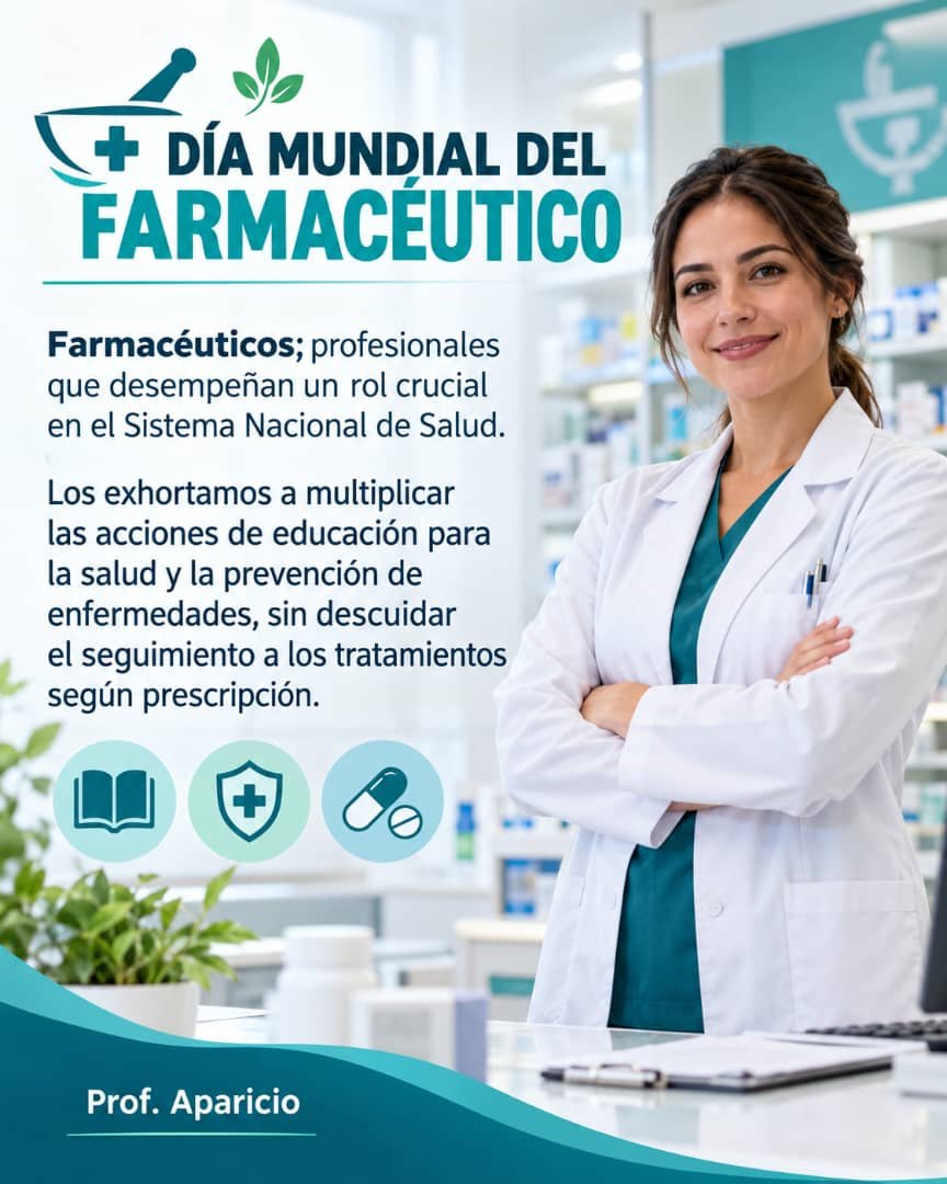 JLAparicioDr's tweet photo. 💊 Día Mundial del #Farmacéutico

🔰 Se comparte información esencial. 

https://t.co/kWvOVgRmvZ https://t.co/Xd7jckJkn8