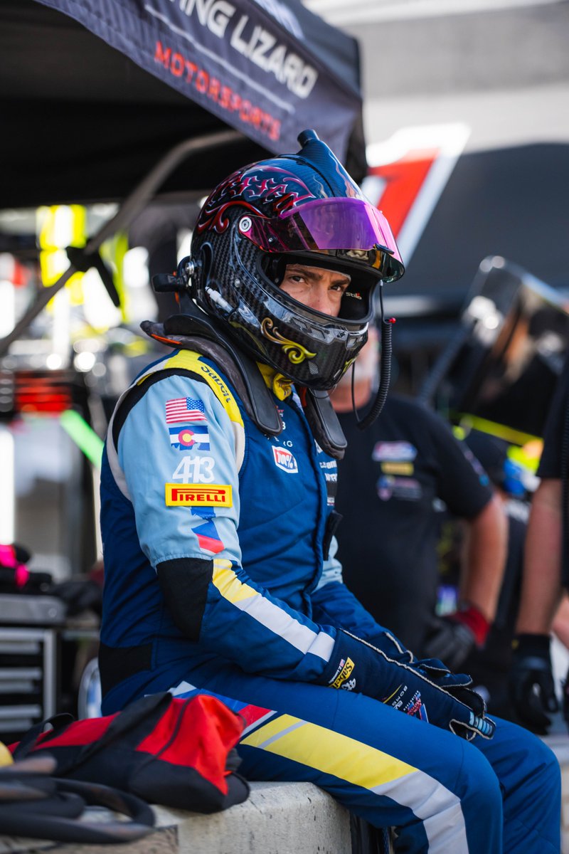 FlyingLizard_MS's tweet photo. Kris Wilson secured a fifth place starting position for @GT4America race one this afternoon, and now Zach Lumsden takes his turn in the No. 413 BMW, in qualifying for race two:

⏱️https://t.co/BzFlCYO2Zd https://t.co/ehBEhHkgfN