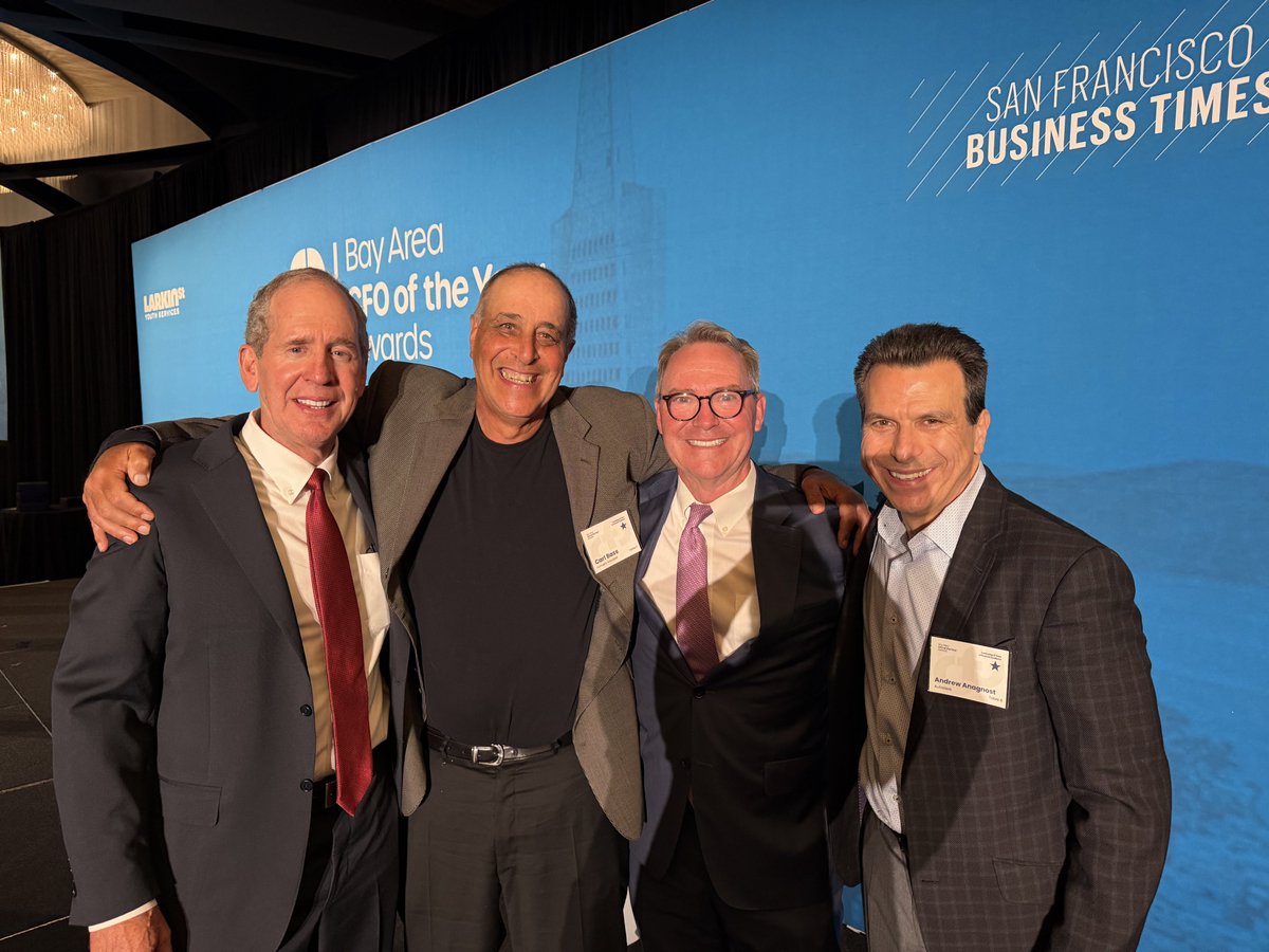 carlbass's tweet photo. So happy to see @rscottherren win Bay Area CFO lifetime achievement award for work @Cisco @autodesk and have it presented by another hall of famer @MarkHawkins https://t.co/M810WAS8Sb