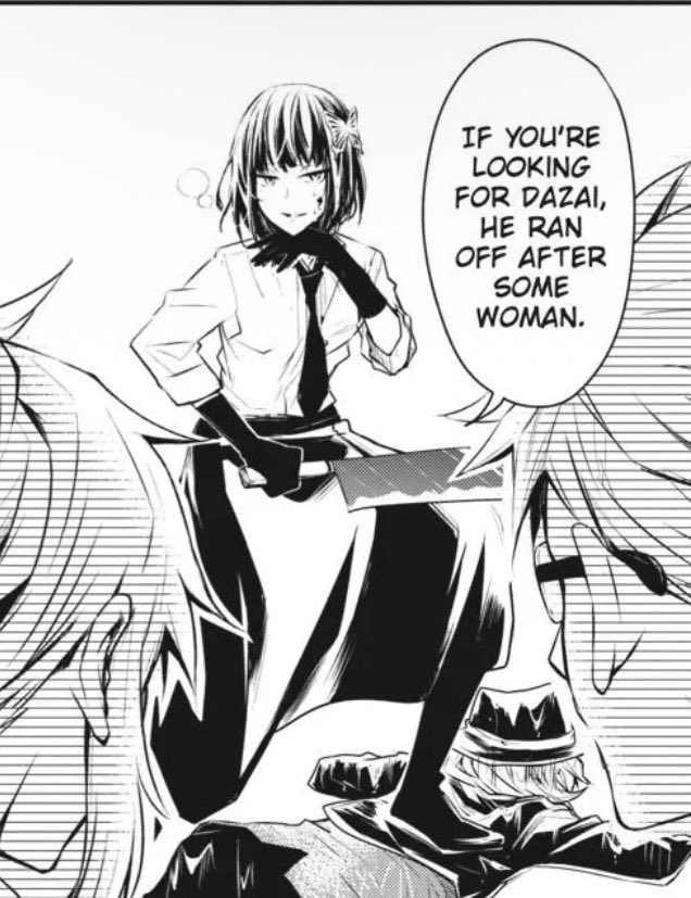spinnerani's tweet photo. Yosano stepping on Chuuya…I never thought I’d see the day https://t.co/CowD4mL1ku