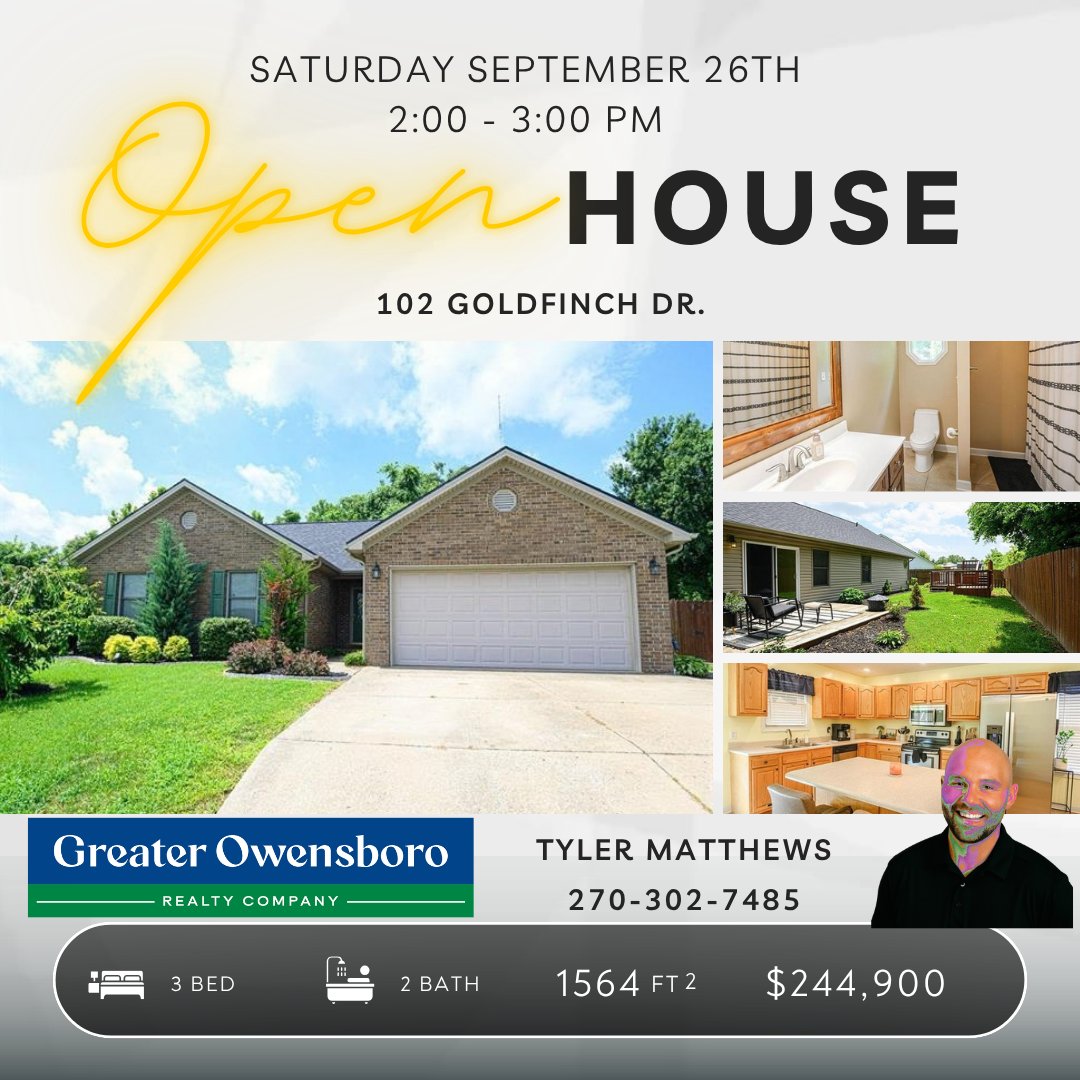 mTmRealEstate's tweet photo. Open House tomorrow!
https://t.co/G8knMmrM6B
Tyler Matthews
Greater Owensboro Realty Co
#NeverNotWorking
270-302-7485 https://t.co/OffeciDC53